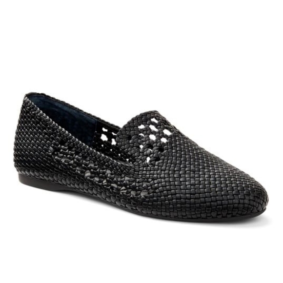 Birdies Shoes - BIRDIES Woven Flat Loafer Vegan Faux  Leather Smoking Slipper Black 8.5